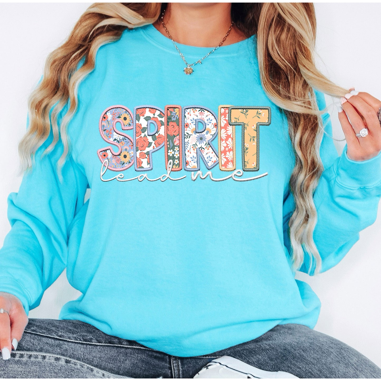 Spirit Lead Me Faux Embroidery Custom Tshirt