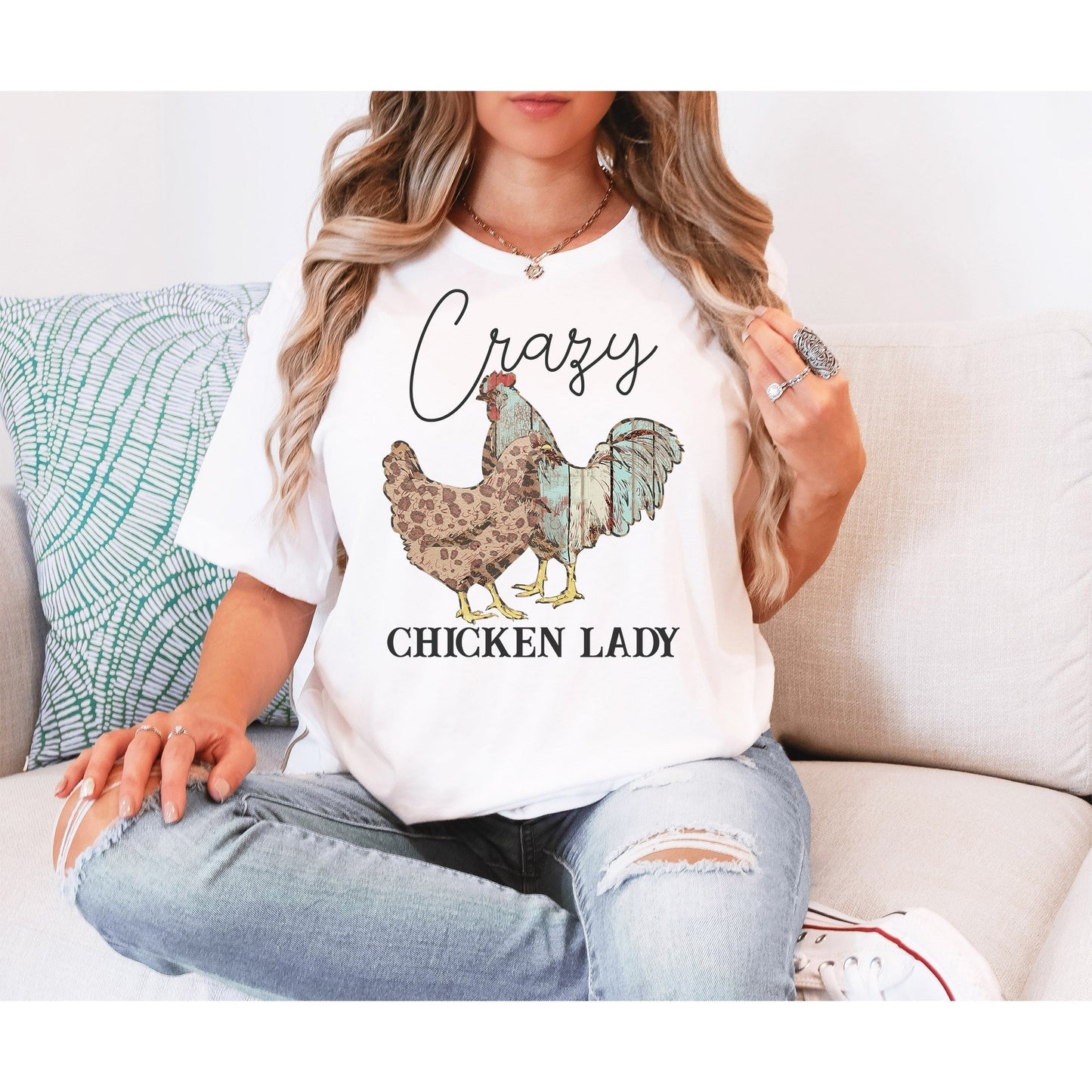 Crazy Chicken Lady Custom Tshirt