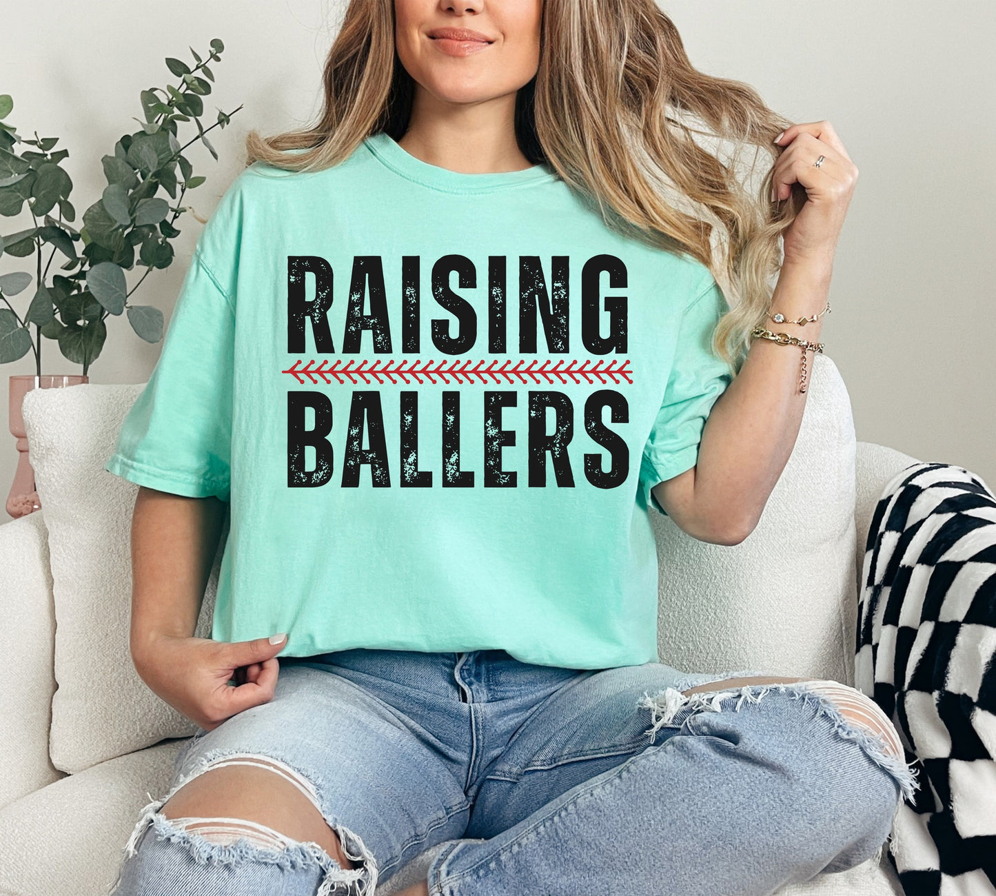 Raising Ballers Softball Baseball Custom Tshirt