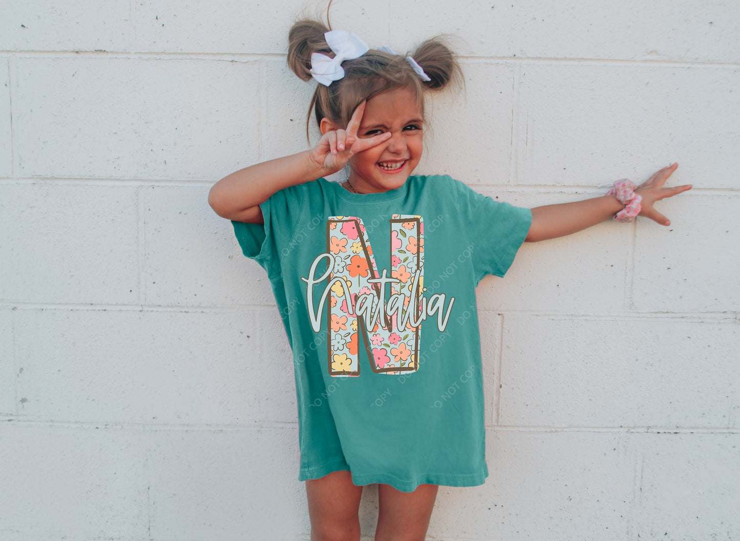 Floral Name Custom Tshirt - MUST LEAVE NAME OR WORD AT CHECKOUT