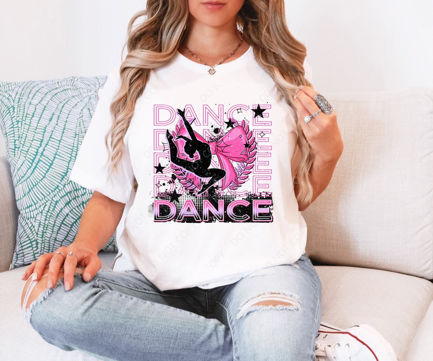 Dance Pink Jump Ribbon Custom Tshirt