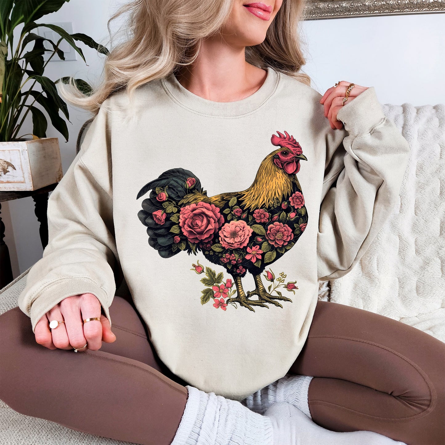 Floral Chicken Custom Tshirt