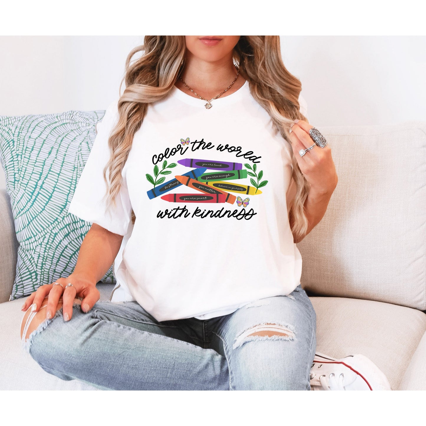 Color The World With Kindness Colorful Custom Tshirt