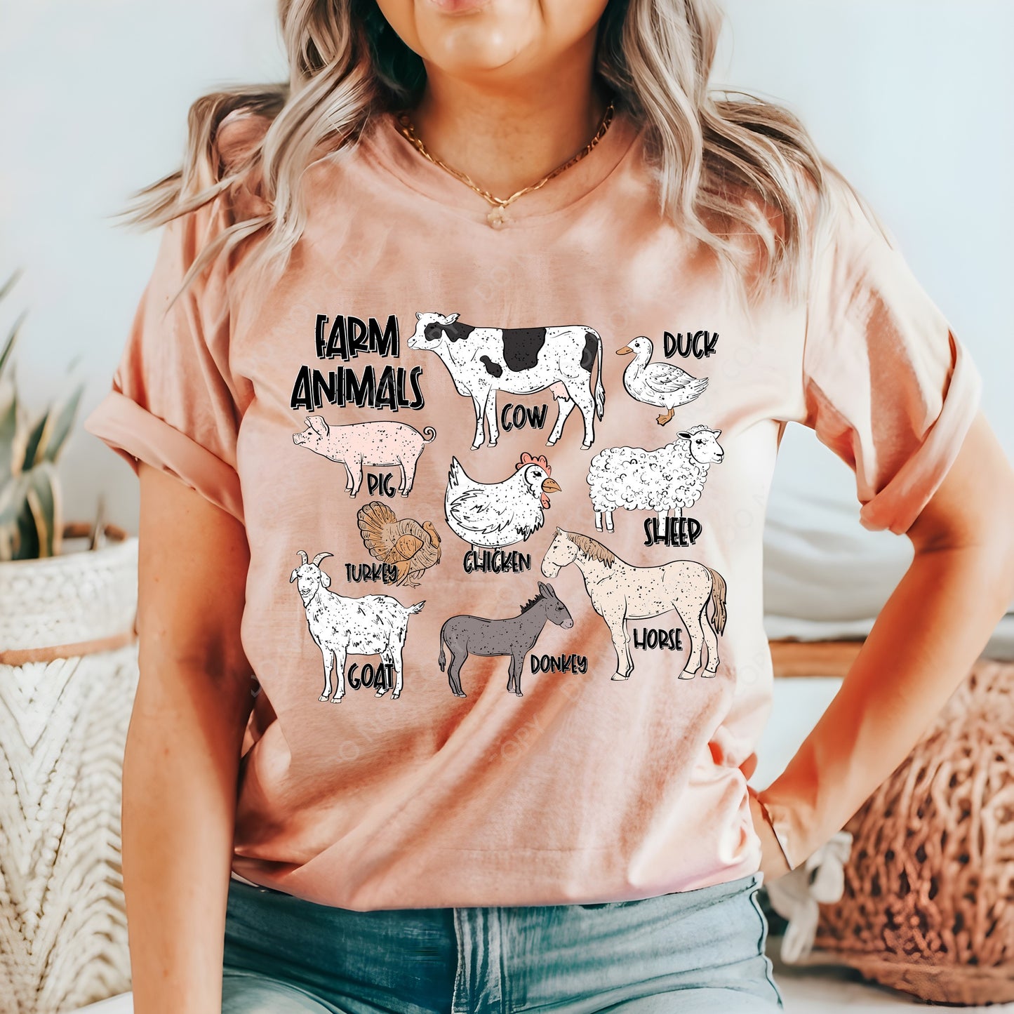 Farm Animals Collage Custom Tshirt