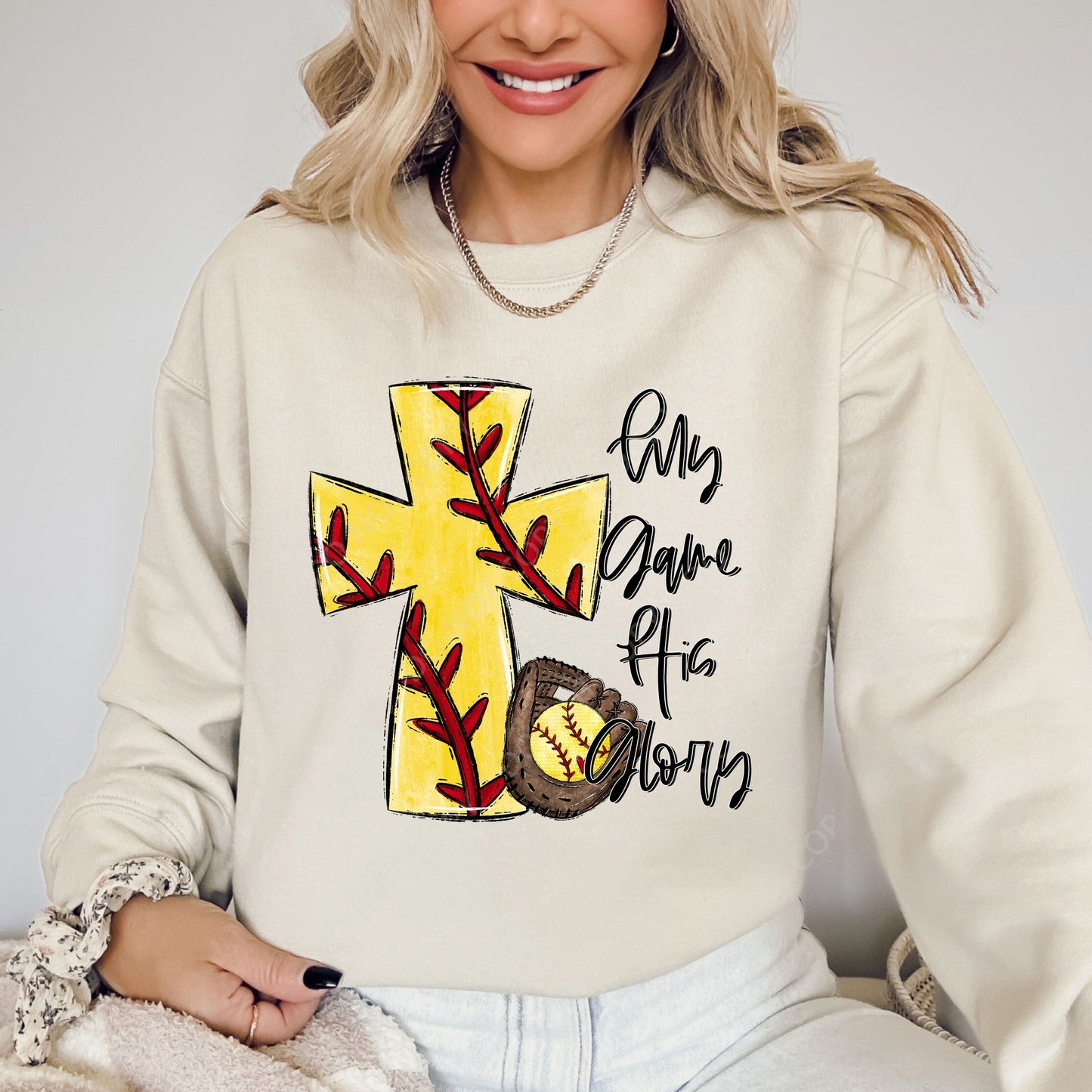 My Game His Glory Softball Custom Tshirt