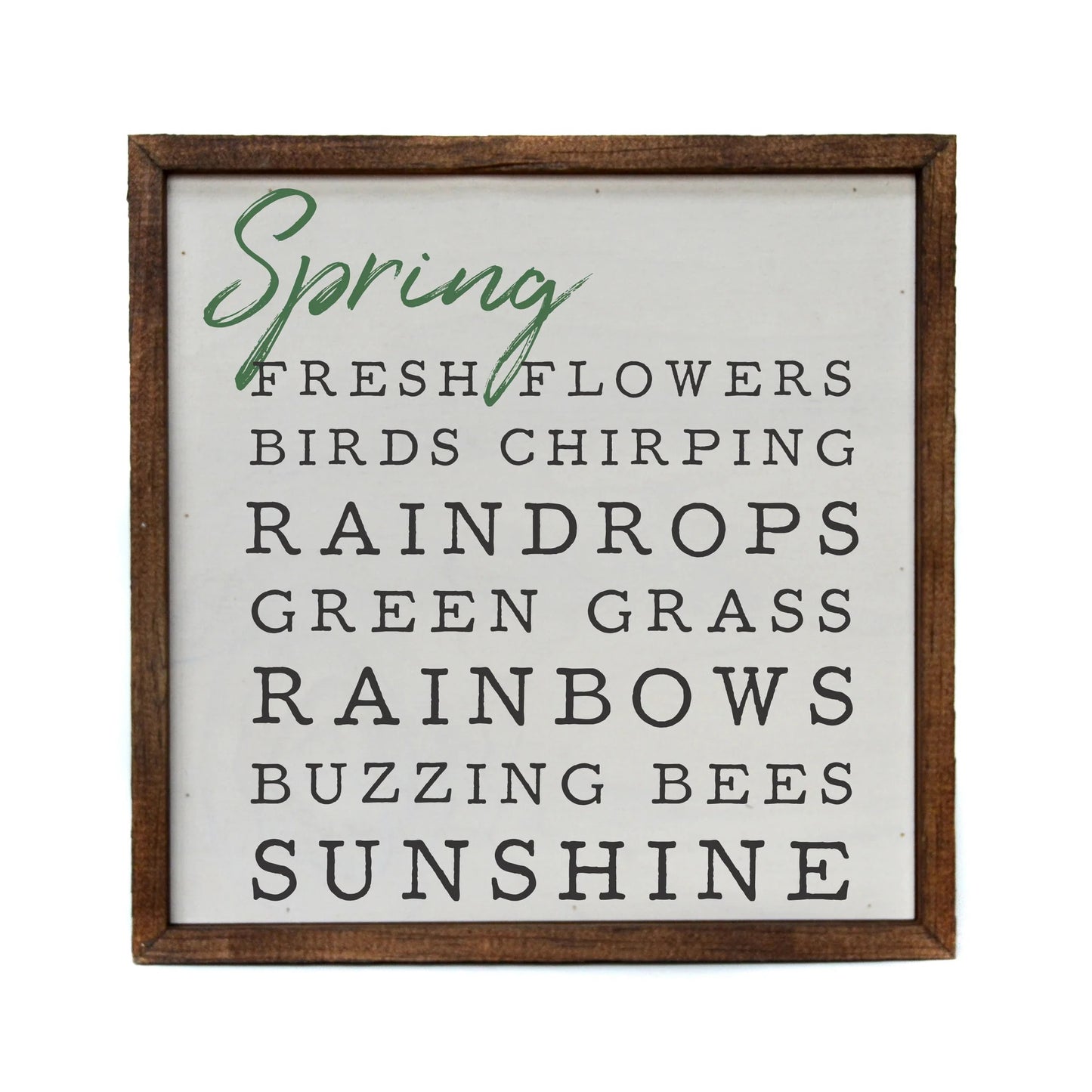 "SPRING FRESH FLOWERS" 10x10 WOODEN SIGN