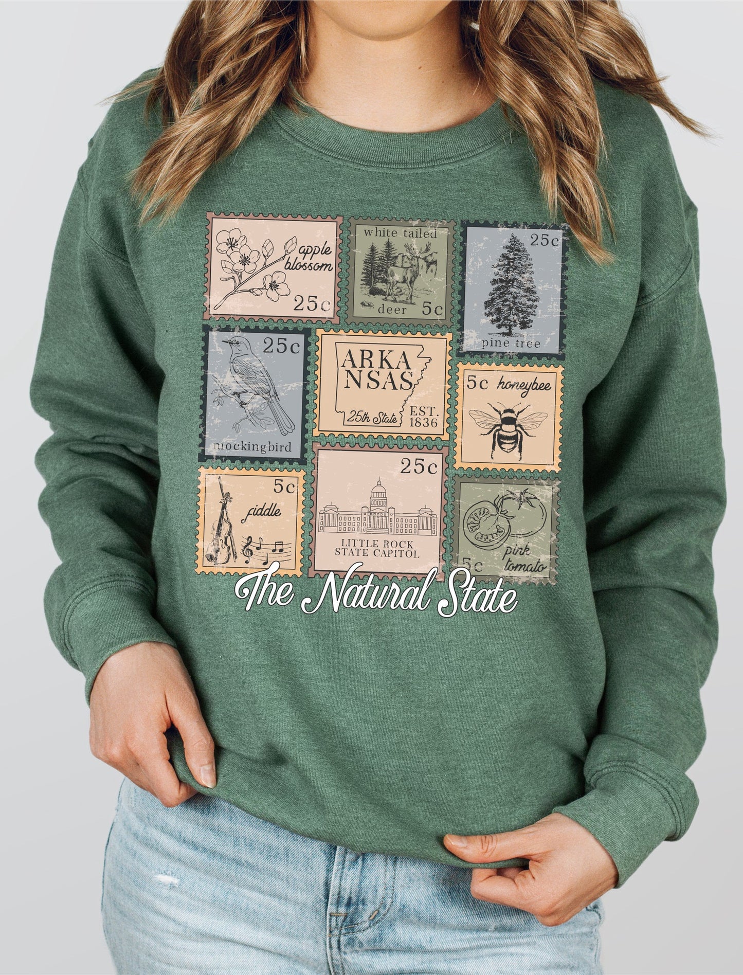 Arkansas Natural State Post Stamp Custom T-shirt