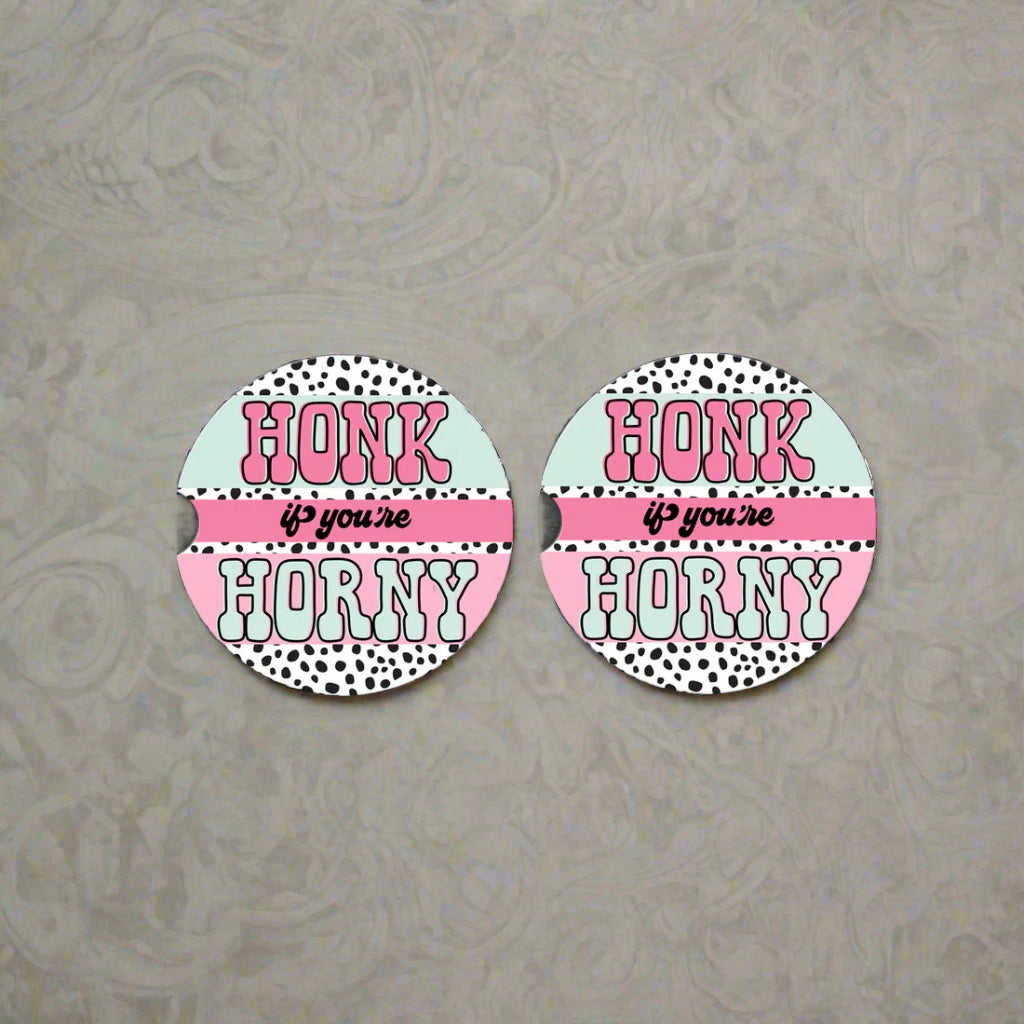 Honk If You're Horny Car Coaster