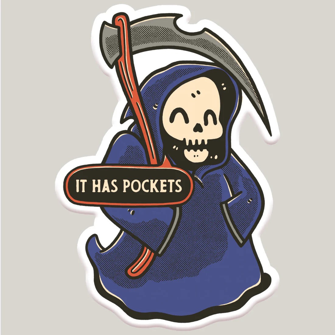 It Has Pockets! Grim Reaper Sticker Decal