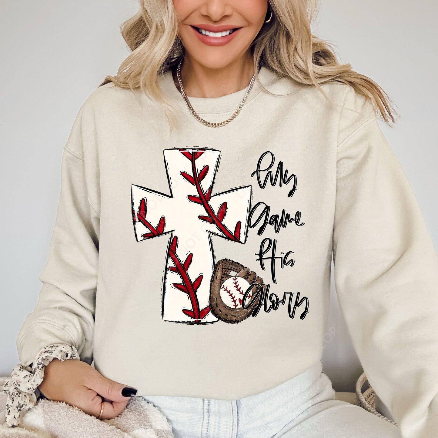 My Game His Glory Cross Baseball Custom Tshirt