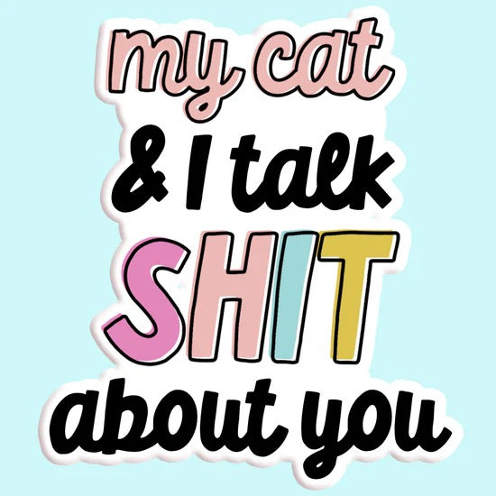 My Cat and I Talk Shit Sticker Decal