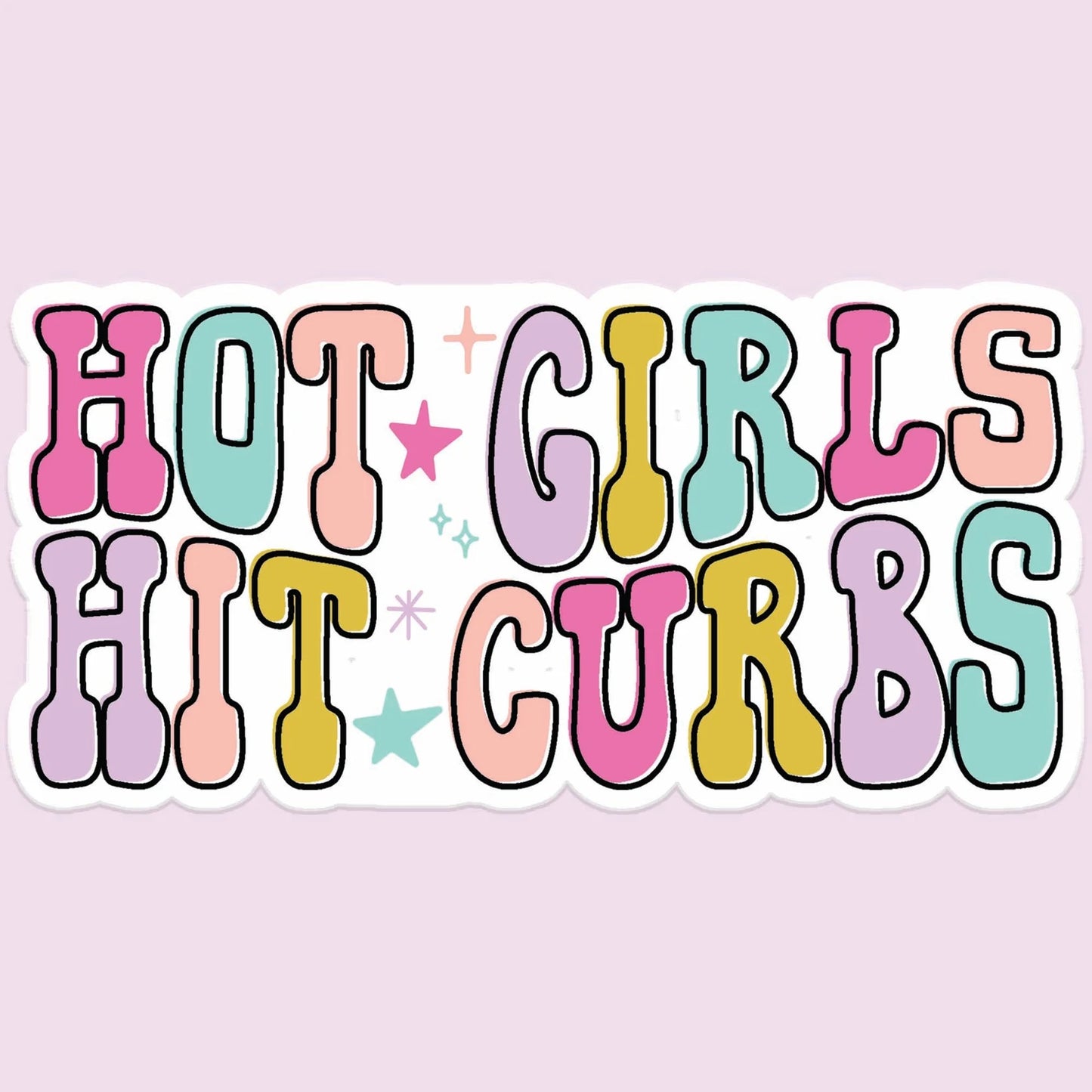 Hot Girls Hit Curbs Car Sticker Decal