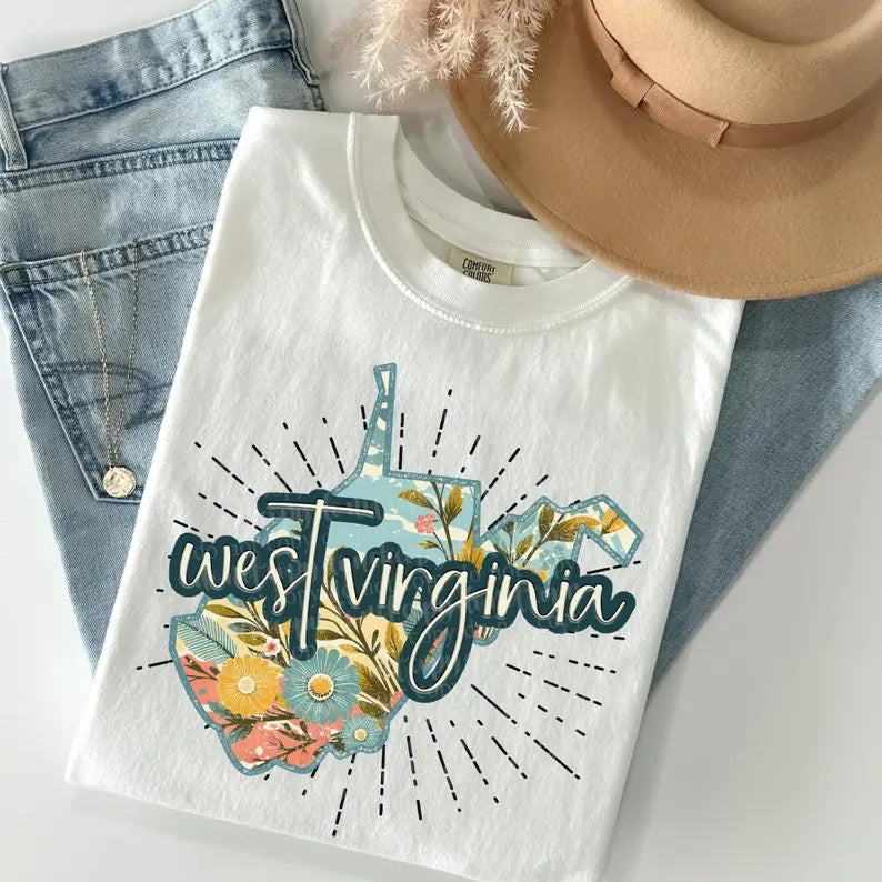 West Virginia Floral Custom T-shirt