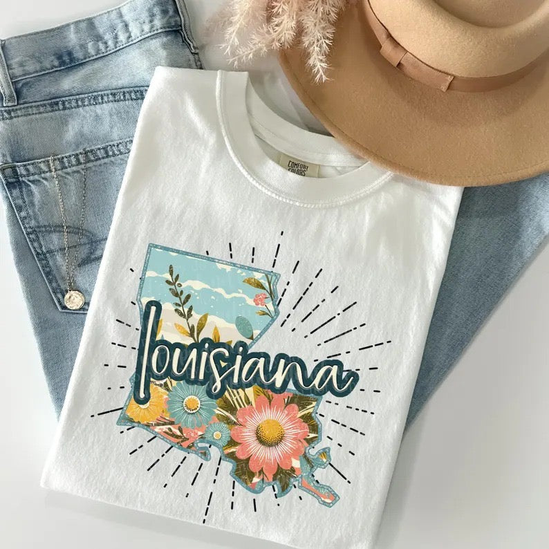 Louisiana Floral Custom T-shirt