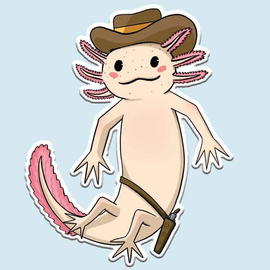 Axolotl Cowboy Sticker Decal