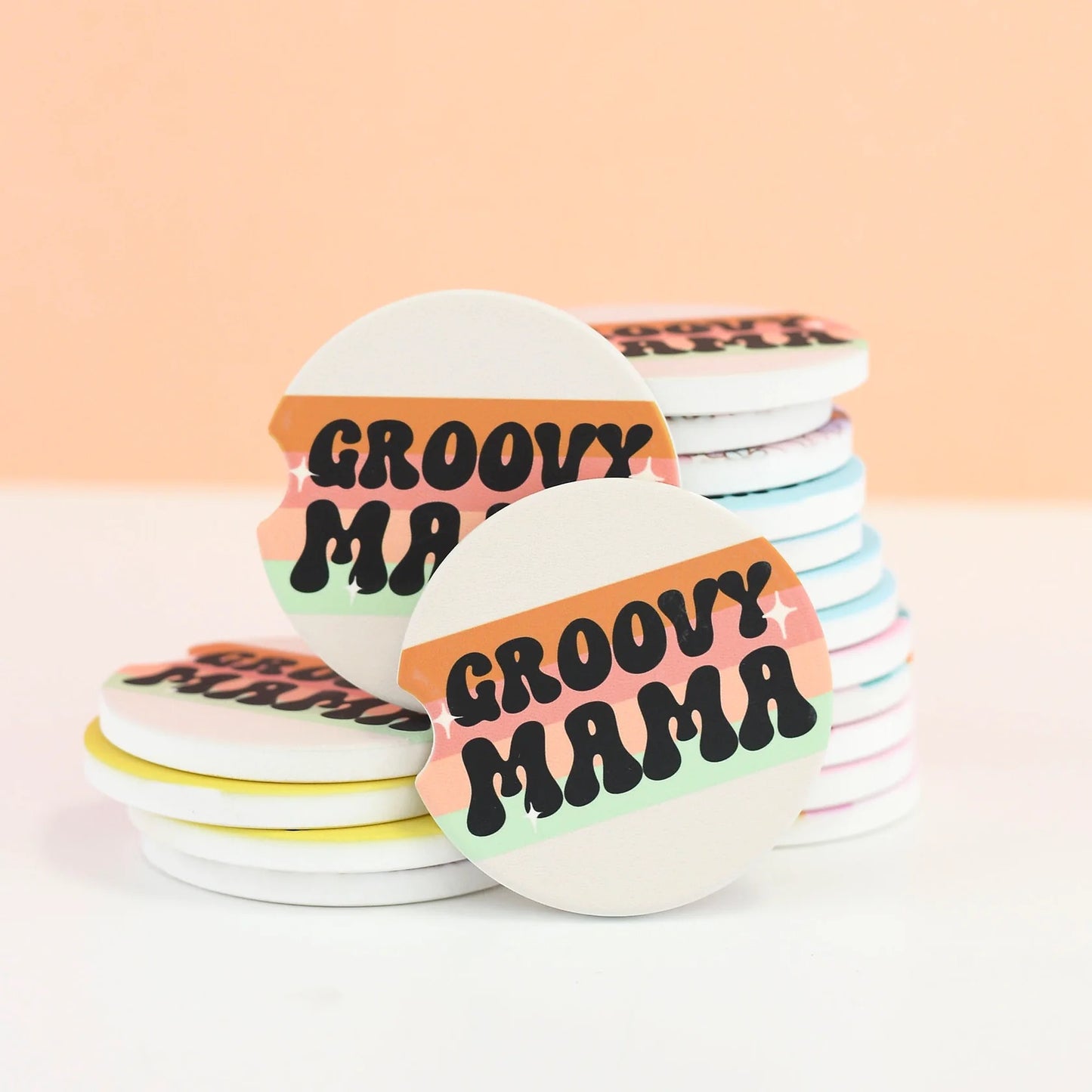 Groovy Mama Sandstone Car Coaster