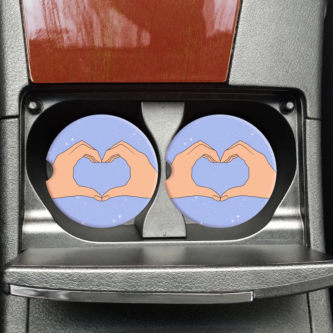 Heart Hands Sandstone Car Coaster