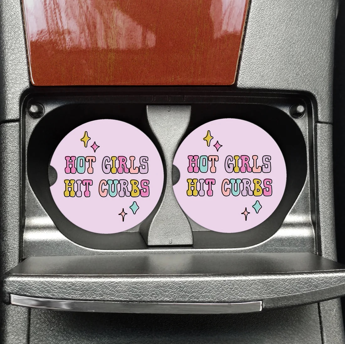 Hot Girls Hit Curbs Sandstone Car Coaster