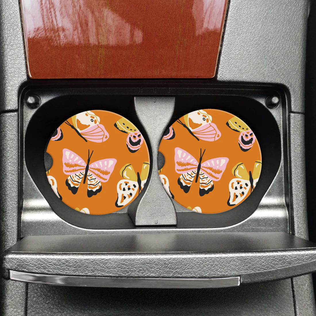 Boho Butterflies Sandstone Car Coaster