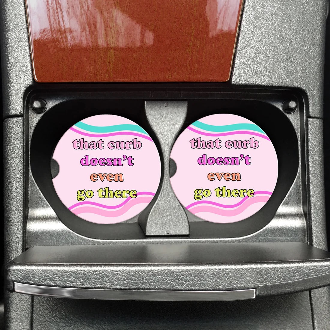 That Curb Doesn't Go There Sandstone Car Coaster