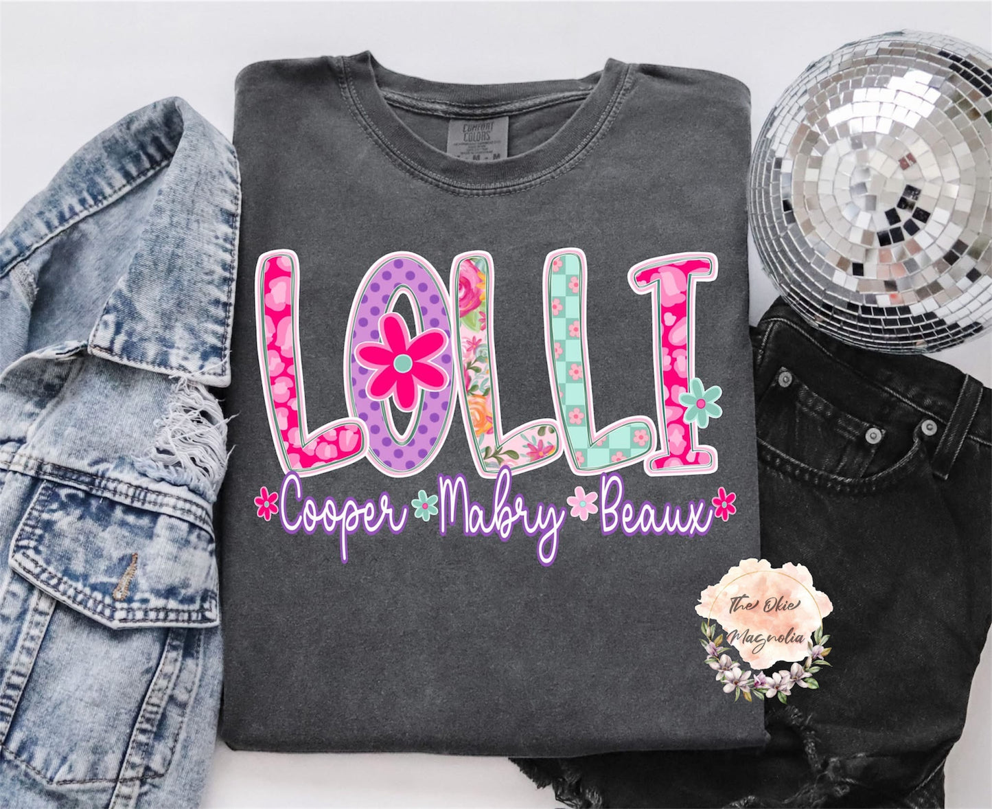 Floral Nickname & Names Custom T-shirt