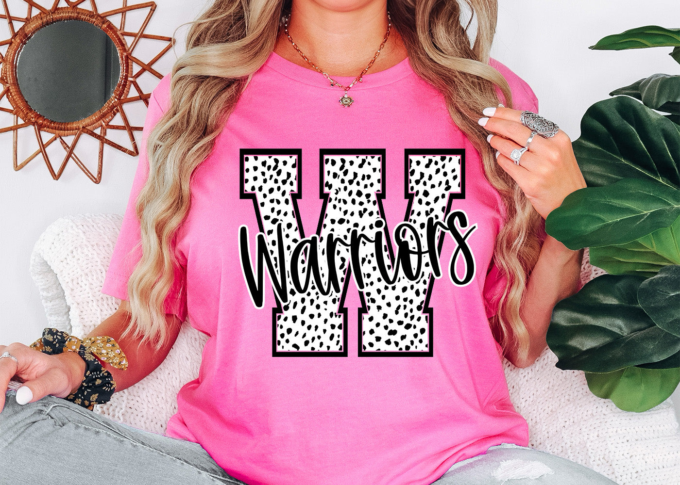 W Warriors Black & White Custom Tshirt