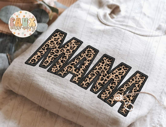 Mama leopard faux T-shirt