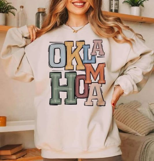 Oklahoma pastel font Custom T-shirt