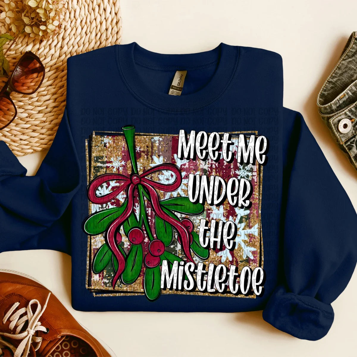 Meet me Under the Mistletoe Custom T-shirt