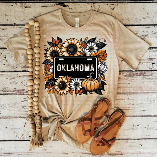 Oklahoma fall license plate Custom T-shirt
