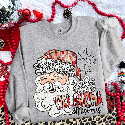 Oklahoma Christmas Santa Custom T-shirt