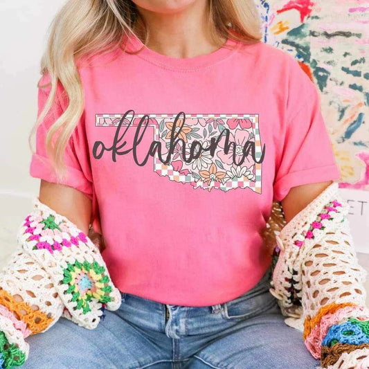 Oklahoma floral print Custom T-shirt