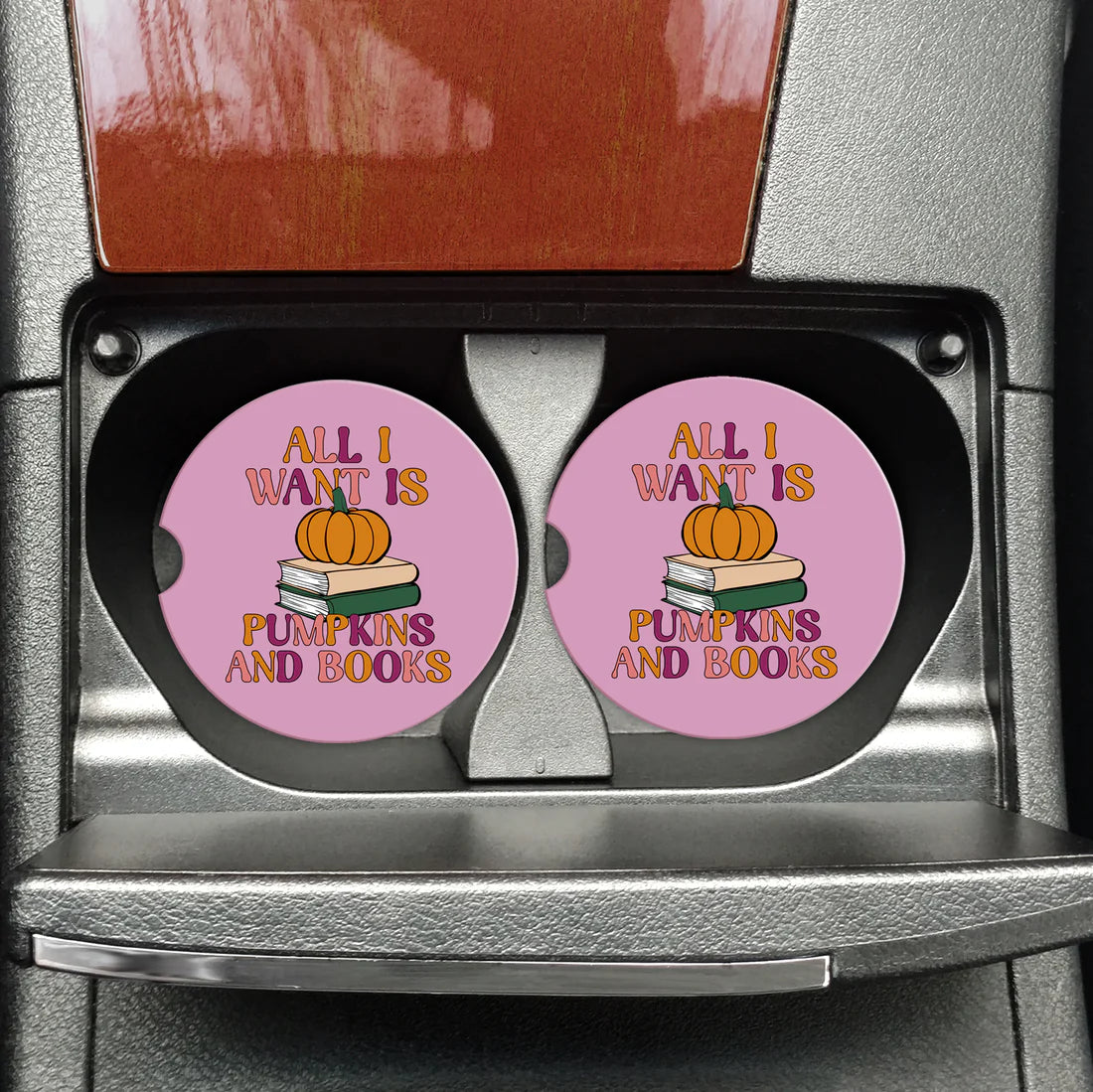 All I Want Is Pumpkins And Boots Sandstone Car Coaster